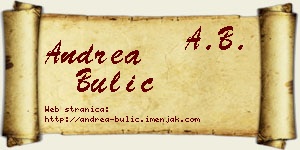 Andrea Bulić vizit kartica
